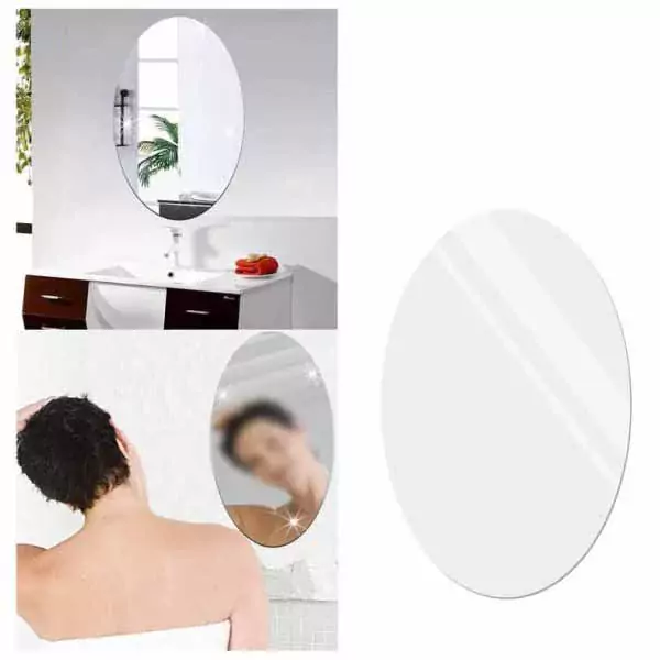 Oval Acrylic Mirror Wall Stickers Hd Acrylic Waterproof