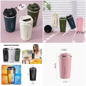 Insulated Coffee Travel Mug Double Wall Leak-Proof Thermos